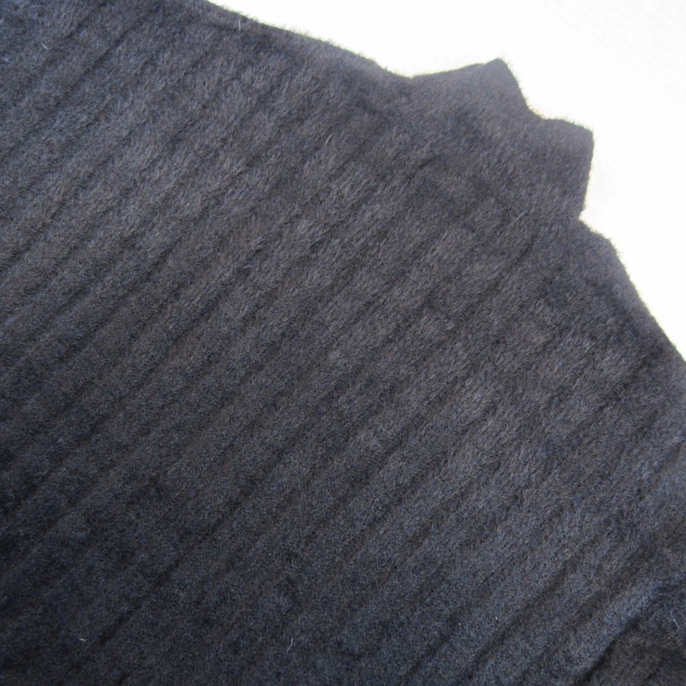 Jessica Simpson Sweater Womens XS Black NWT Fuzzy Ribbed Mock Neck Long Sleeve